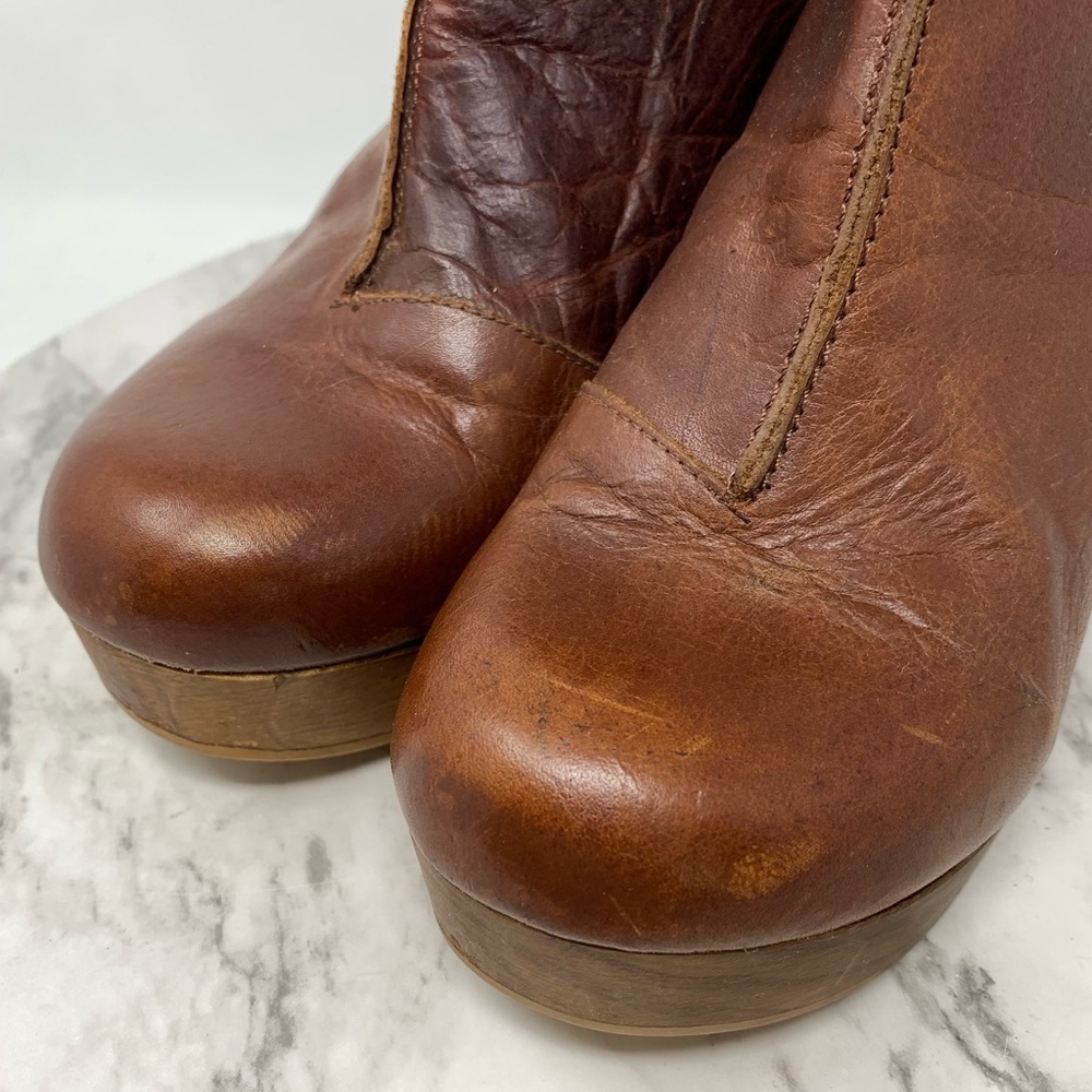 Free People Amber Orchard Wood Platform Clogs 8/38 Boho Retro Indie Sleeze Euro - Picture 11 of 16